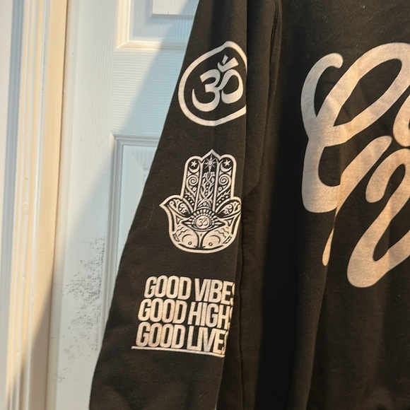 The Good Vibe Store Black Oversized Crewneck Pullover Sweatshirt M - Picture 4 of 6